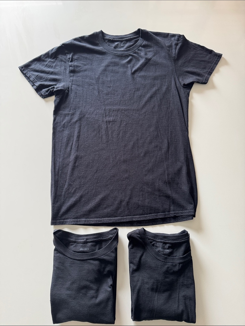 LOT of 3 Gildan Black Crewneck Undershirts